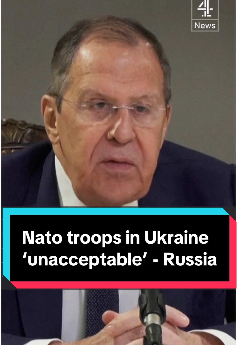 The presence of Nato troops in Ukraine is 'unacceptable', even if they are operating under a different flag, says the Russian Foreign Minister. Sergei Lavrov was speaking following the first round of talks between Russia and the US on ending the war in Ukraine. #Russia #Ukraine #Channel4News #Lavrov #Nato #US #Rubio