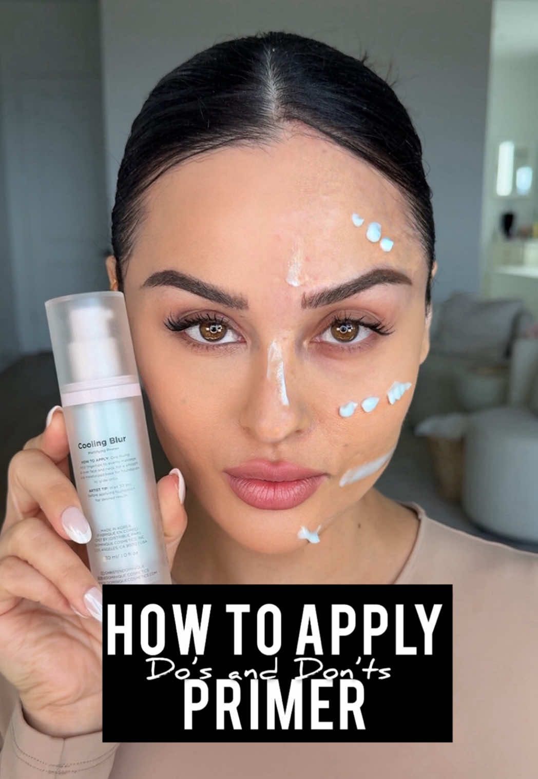 Primer can make you look crusty or smooth✨👏  Cooling Blur Mattifying Primer (Matte) Moisture Grip Serum Primer (Glow) @Dominique Cosmetics  #makeuptutorial #makeup #makeupprimer #makeuphacks 