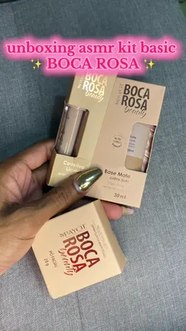 kit sobrevivência 💋 •base matte 07-marcia •corretivo líquido 2.5-magnólia • pó mármore-02 #unboxingvideo #fyp #makeup #foryoupage #bocarosa #asmr 