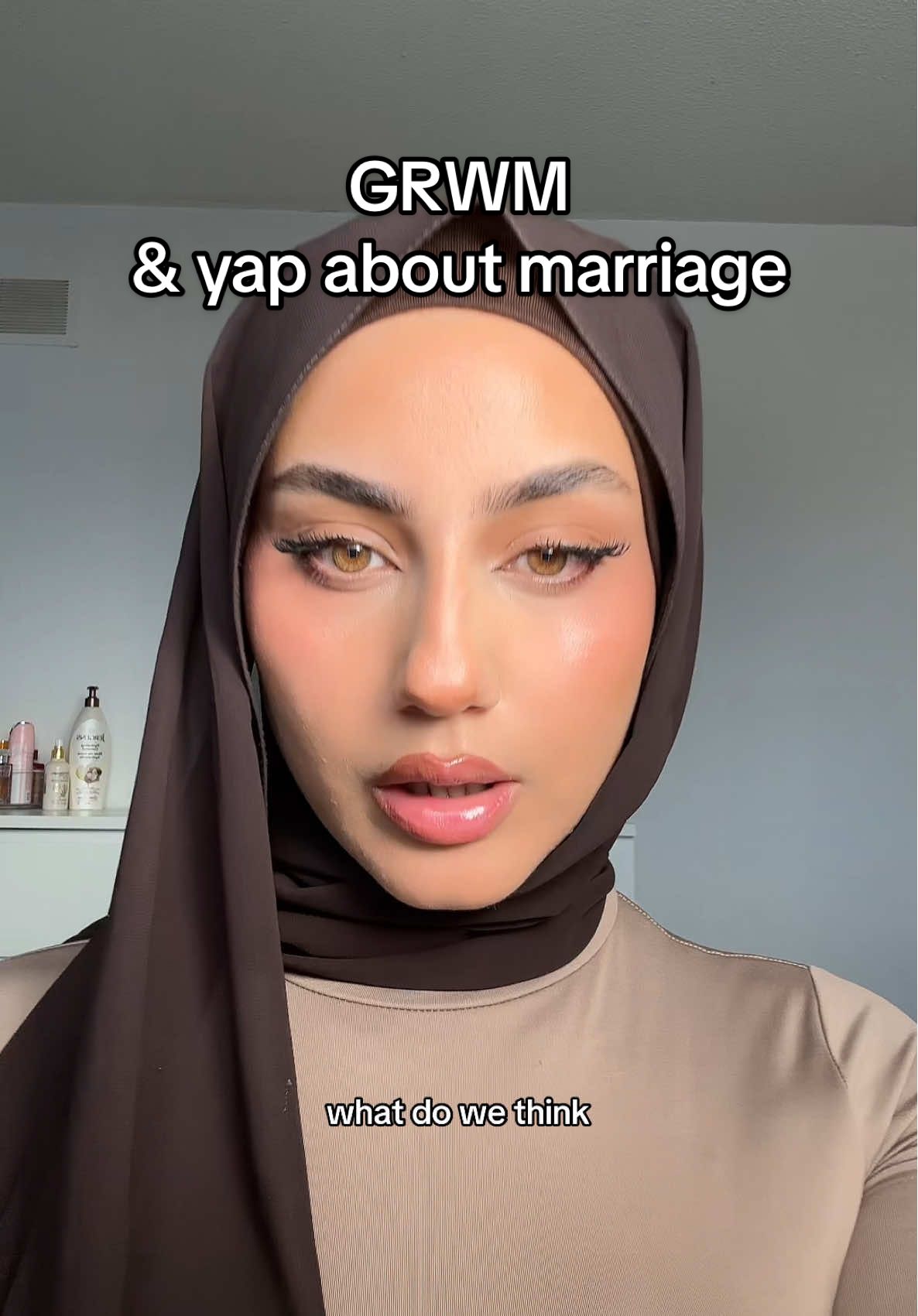 grwm while i yap abt marriage 👀 btw the blush is @Nudestix nudies glow in i-dew #arab #muslim 