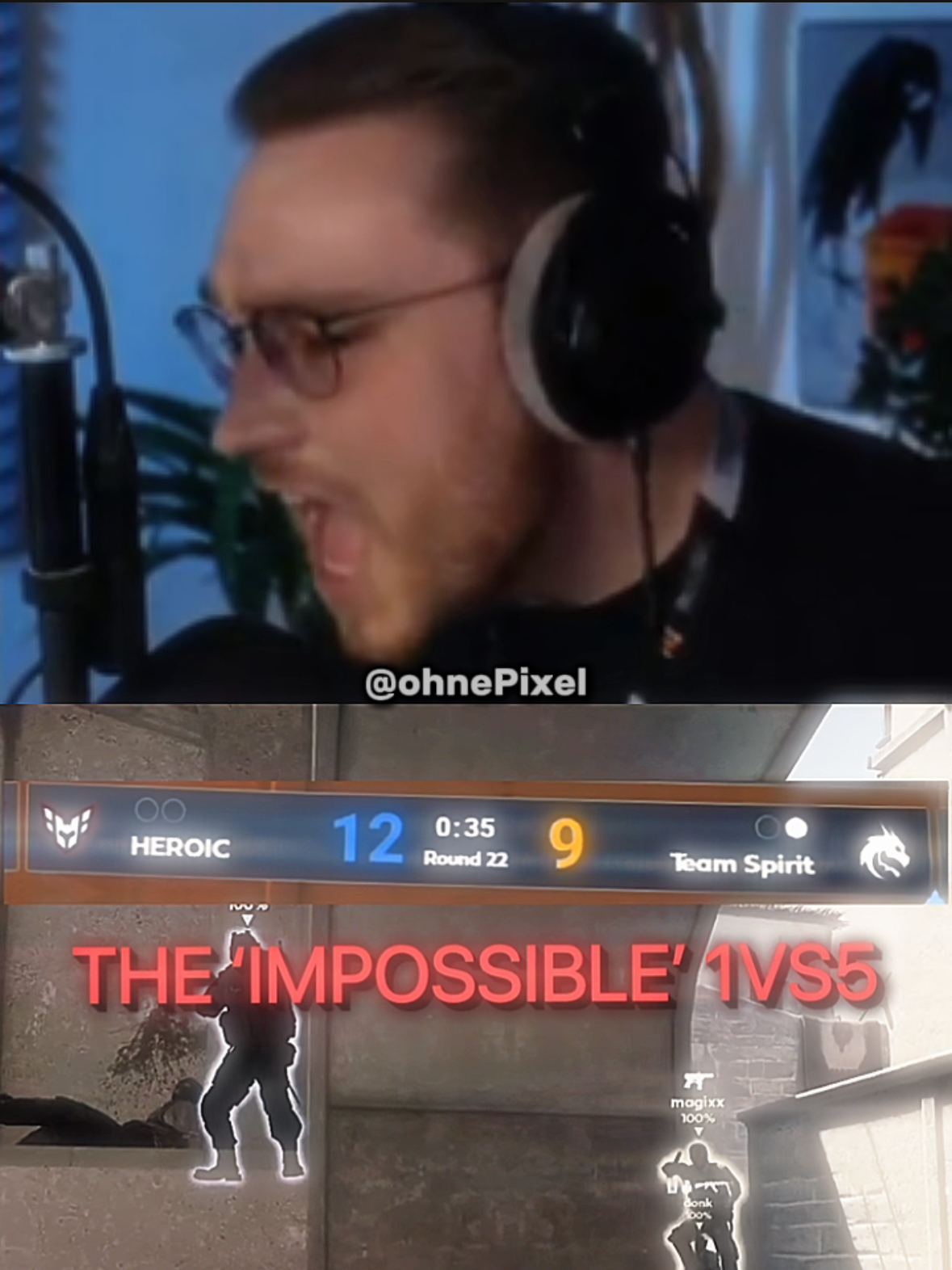 One of the greatest moments in Counter Strike history, by Donk 🤯🔥 #ohnepixel #cs2 #csgo #counterstrike #counterstrike2 #cs2memes #csgomoments #csgomemes