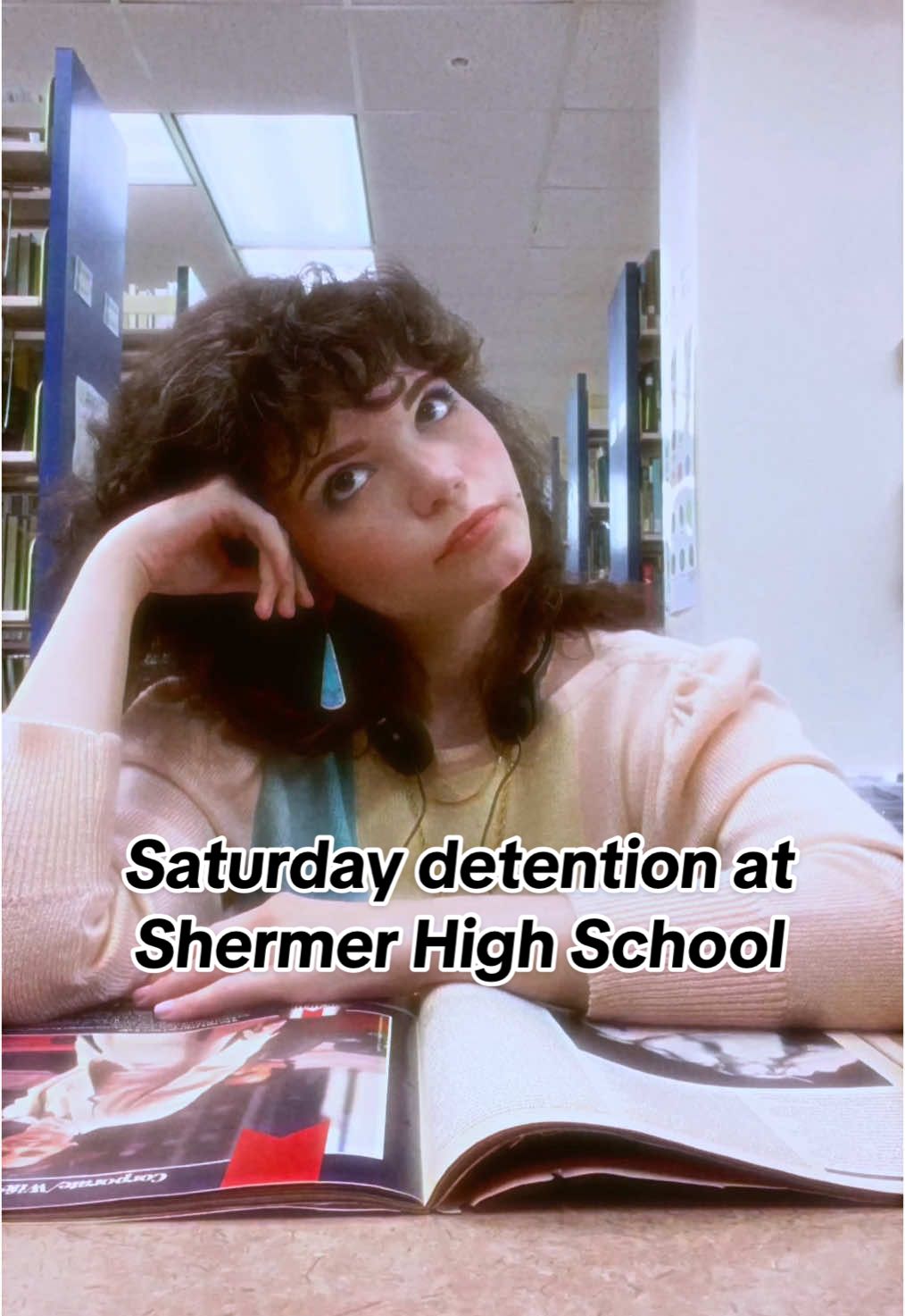 Stuck in Saturday detention at Shermer High…. 😒📖🏫📚 #johnhughesmovie #thebreakfastclub #johnhughes #shermerhighschool #fashion #vaporwave #1984 #1985 #synthwave #nostalgia #nostalgia #80stiktok #1980s #1980sfashion #vintage #80steen #1980sstyle #genx #80smovies #80snostalgia #80scommunity 