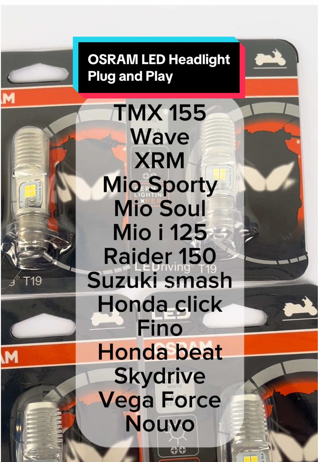 Plug and Play na headlight, cool white at maliwanag #fyp #osram #osramled #headlight #bulb #led #coolwhite #mio #tmx155 #raider150 #suzukismash #plugandplay 