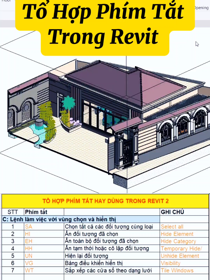Revit Bài 16 Tổ Hợp Phím Tắt Trong Revit phần 2 . Hướng dẫn sinh viên học Revit kiến trúc. Học kiến trúc online  #architecture #tutorial #autocad #revit #kientruc #sinhvien #kientructhucchien #ktshuynhdung #longervideos 