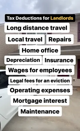 Tax deductions for landlords. #taxes #landlord #realestate #financialfreedom #creatorsearchinsights 