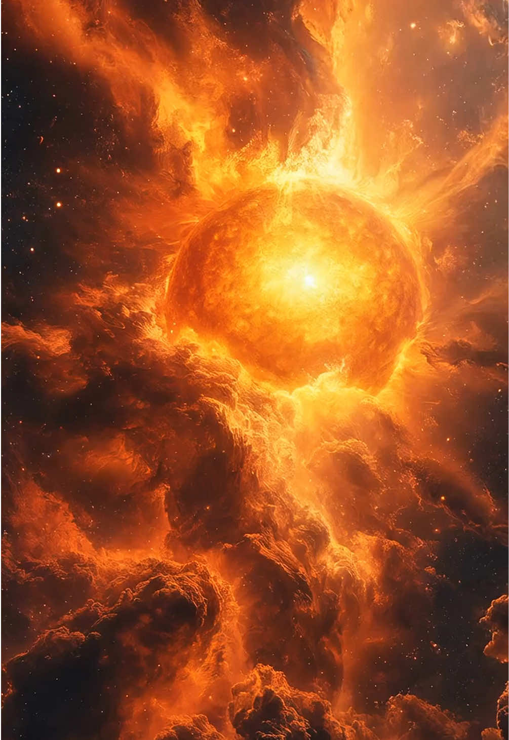 Flame of the Universe🩵🩵🩵Created with @Hailuo AI (MiniMax)  #sun #stars #nebula #cosmos #universe #fire #light #aiart #space #Astronomy 