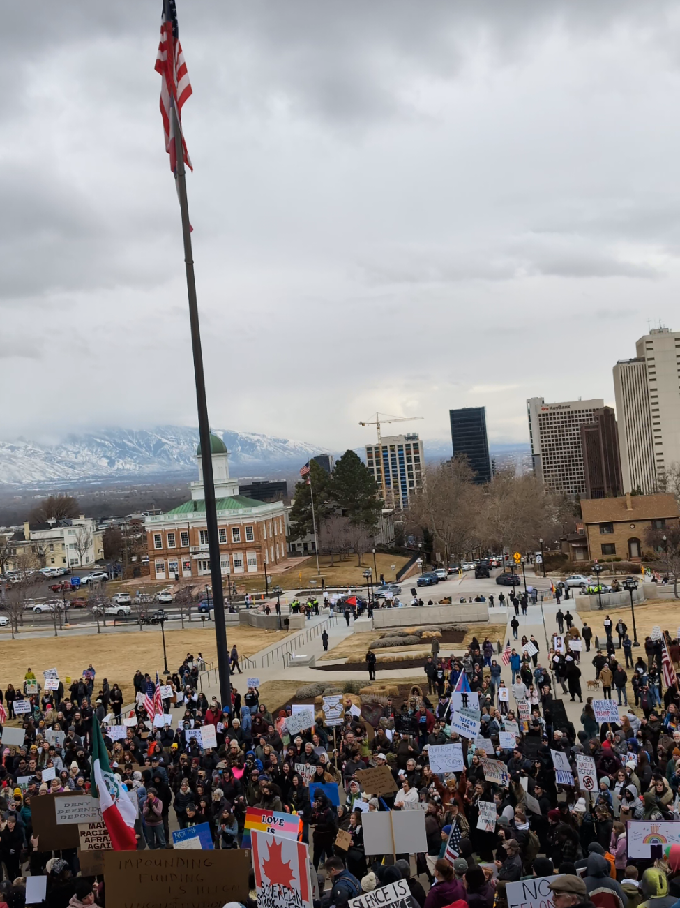 huge crowd at SLC's Presidents' Day protest 🥹 #nokingsday  #UT ##saltlakecity #presidentsday #SLC #utah #saltlakecity #fdt #elonmusk #politics #protest #ice #farmers #taylorswift #america #firstresponders #teachersoftiktok #nursetok #BookTok #transrights #gayrights #humanrights #womensrights #blacklivesmatter #blm #unionstrong #firstamendment #freespeech #nationalpark #nationalparks #worldnews #notmypresident #parkranger #ranger #nps #Science #smallestmanwhoeverlived #thesmallestmanwhoeverlived #reptv  #fyppppppppppppppppppppppp #news 