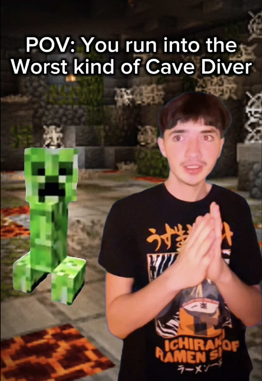he knows where the loot is 😭 #cavediver #minecraftmemes #biglanden07 #fypシ 