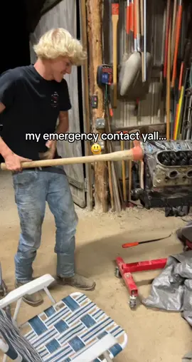 I think he just like destruction…honey put the pick ax down..