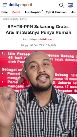 Mau Punya Rumah Tanpa Pajak? Ini Kesempatan Emas! 🏡💰 Sekarang beli rumah jadi lebih ringan karena BPHTB & PPN digratiskan! Pemerintah memberikan insentif besar-besaran, jadi nggak perlu keluar biaya tambahan yang biasanya bikin berat. Program ini berlaku sampai Juni 2025, jadi jangan sampai kelewatan! Dulu BPHTB dikenakan 5% dari harga rumah, sekarang jadi 0%! PPN yang biasanya bikin harga makin mahal, sekarang ditanggung pemerintah 100%! Artinya, beli rumah jadi jauh lebih terjangkau. Jangan tunda lagi! Ini saat yang tepat buat wujudkan impian punya rumah sendiri. Kalau masih bingung cari rumah dengan harga terbaik, cek Ternak Properti, nanti saya bantu kasih strategi biar bisa dapat rumah di bawah harga pasaran. Ada pertanyaan? Tulis aja di kolom komentar 💬 Tag 3 temanmu yang lagi cari rumah dan jangan lupa share supaya lebih bermanfaat! #BeliRumahTanpaPajak #PropertiMurah #TernakProperti #RumahImpian
