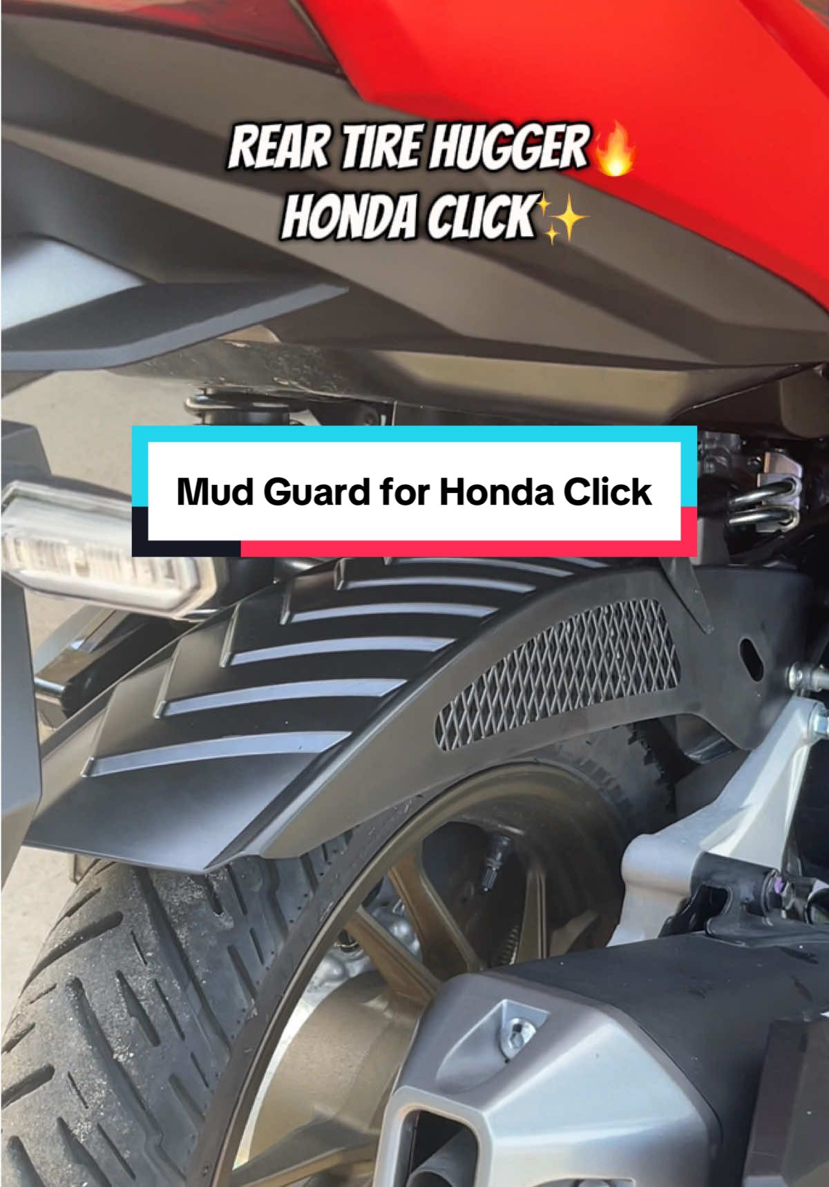 PROTECT THE TIRES AND ENGINE FROM UNWANTED MUDS OR DEBRIS ON THE ROAD💯✨ Rear Tire Hugger for Honda Click 125 #reartirehugger #rearfender #tirehugger #hondaclicktirehugger #clickv3 #mudguard #motorcycleaccessories #carbonglossy #fyp #foryoupage 