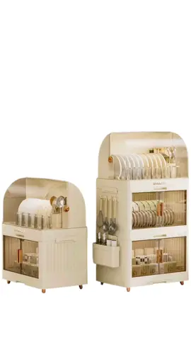 Upgrade your dish storage with the new foldable plastic dish cabinet.  Perfect for keeping your things organized and protected #dishrack #dishcabinet #aesthetic 