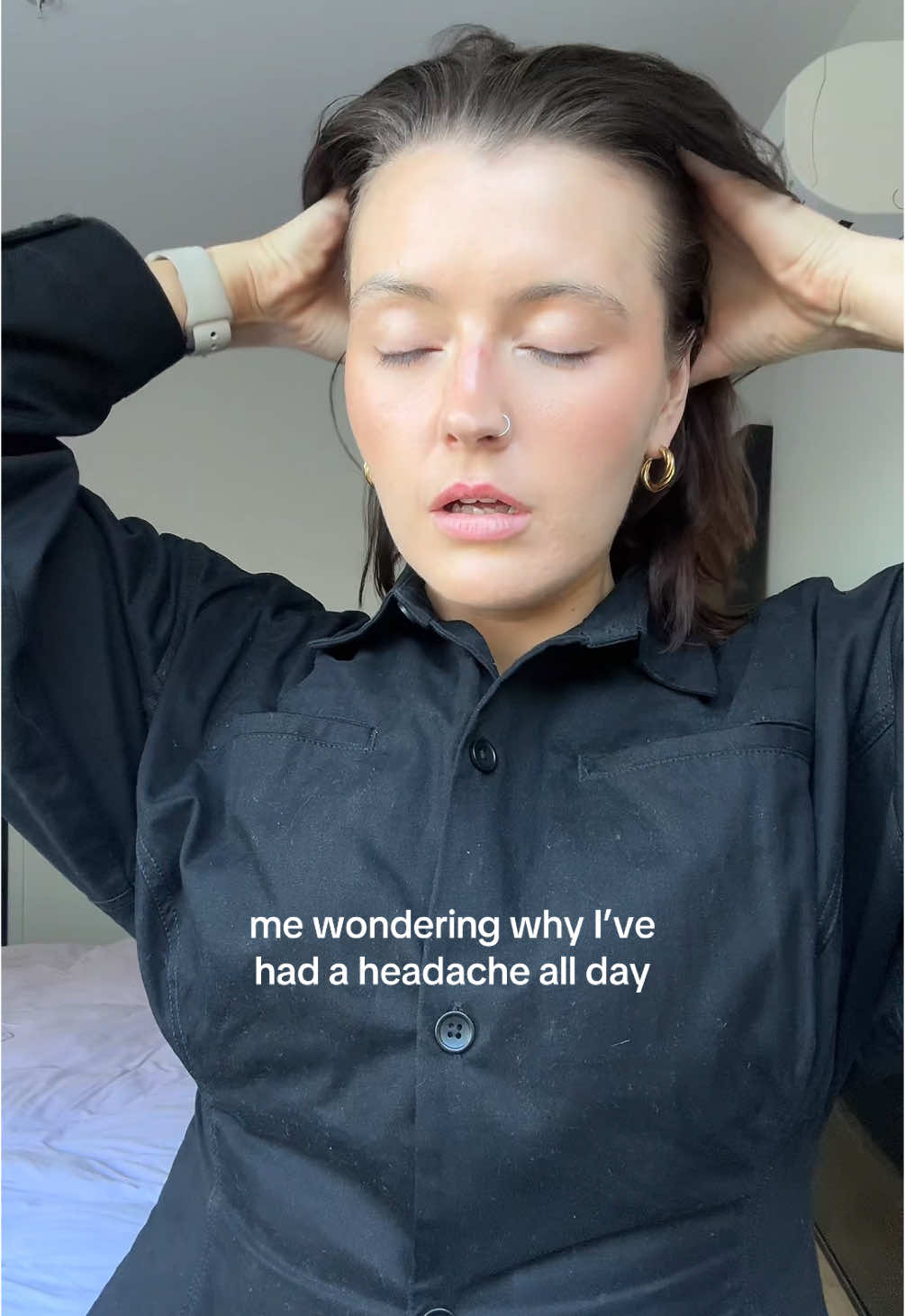 + the 3 litres of water I forgot to drink 🤫 #ponytail #headache  #relateable #bestfeeling 