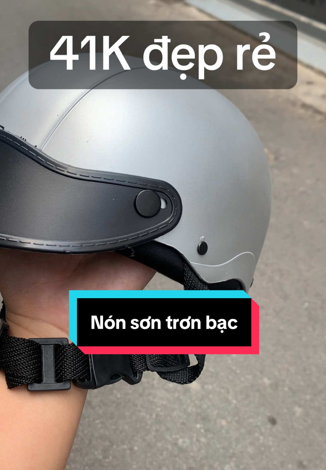 nón Sơn trơn màu bạc nhám giá rẻ #mubaohiem 