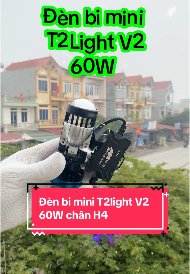 Đèn bi mini T2 light V2 60W chân H4 lắp zin ô tô xe máy, bảo hành 1 năm đổi mới #xuhuong #thinhhanh #denbiled #denbit2 #dent2light #denbicauminit2 #denbimint2pro 
