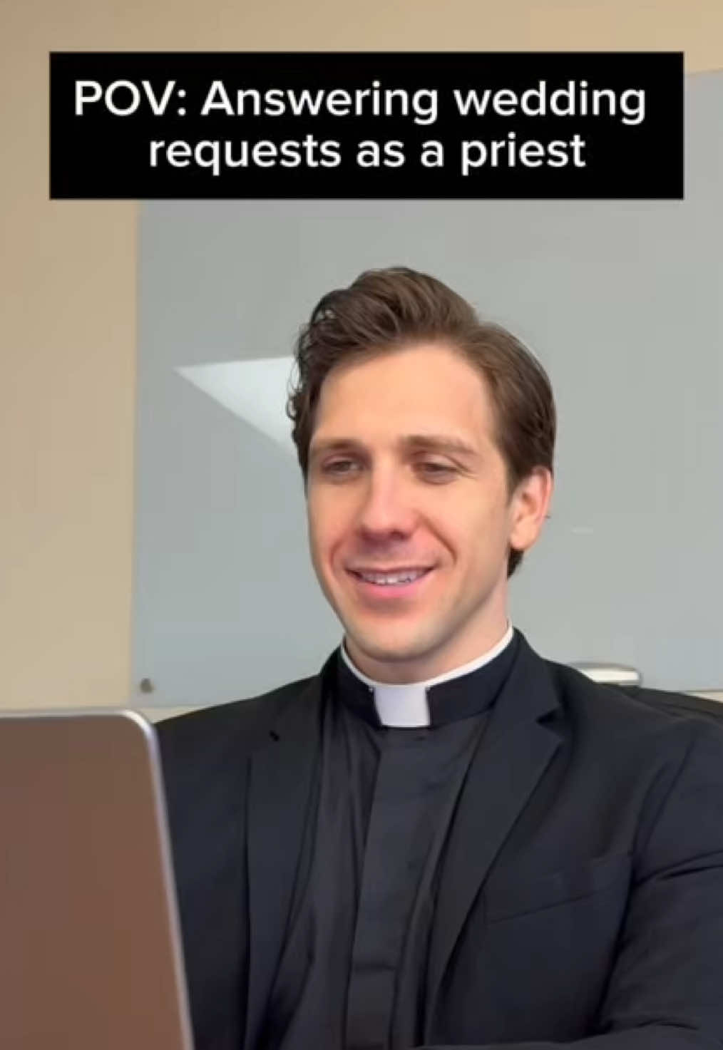 That could’ve been bad… 😂 #Catholicpriest #humor #fyp #virl #wedding #joke #problems #funny 