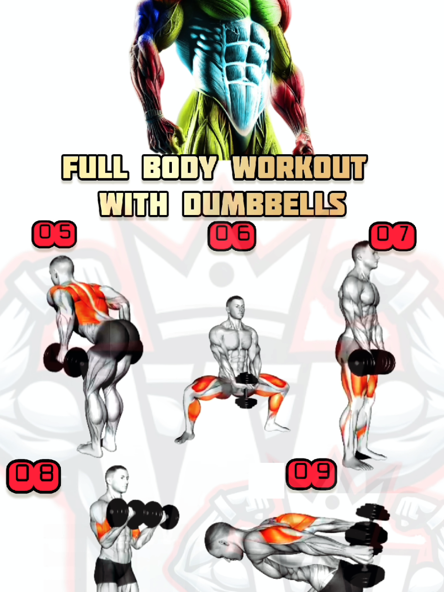 Home Dumbbell Workout for Full Body Strength & Toning | No Gym Needed Try this full-body dumbbell workout at home! 💪 Each move targets strength and toning, with 3 sets per exercise. Take a 45-second rest between sets for maximum results. No gym needed – just grab your dumbbells and get started! 🔥 Follow along for a great sweat session! 💥 #HomeWorkout #DumbbellExercises #FullBodyStrength #ToningWorkout #NoGymNeeded #StrengthTraining #DumbbellWorkout #FitnessAtHome #WorkoutMotivation #FitLife #BodyToning #HomeGym #StrengthAndToning