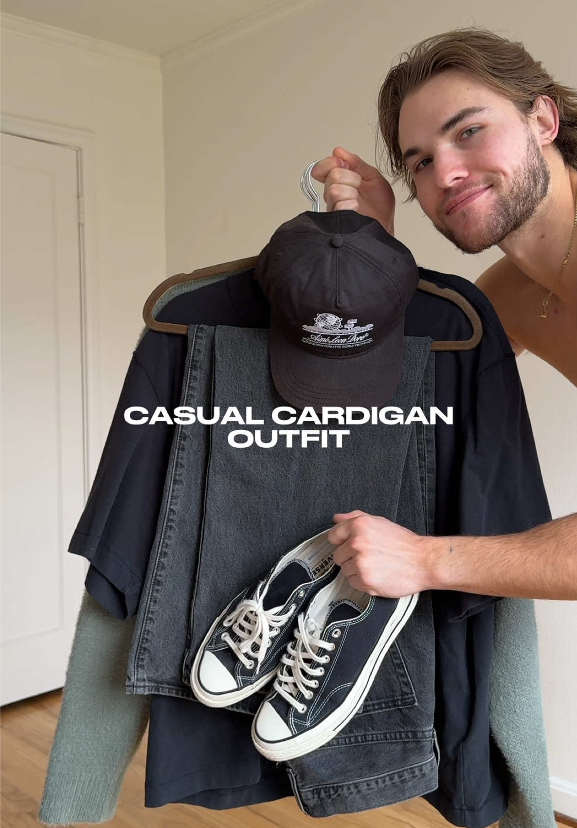 Casual men’s outfit w/ a cardigan #menswear #mensoutfit #outfit 