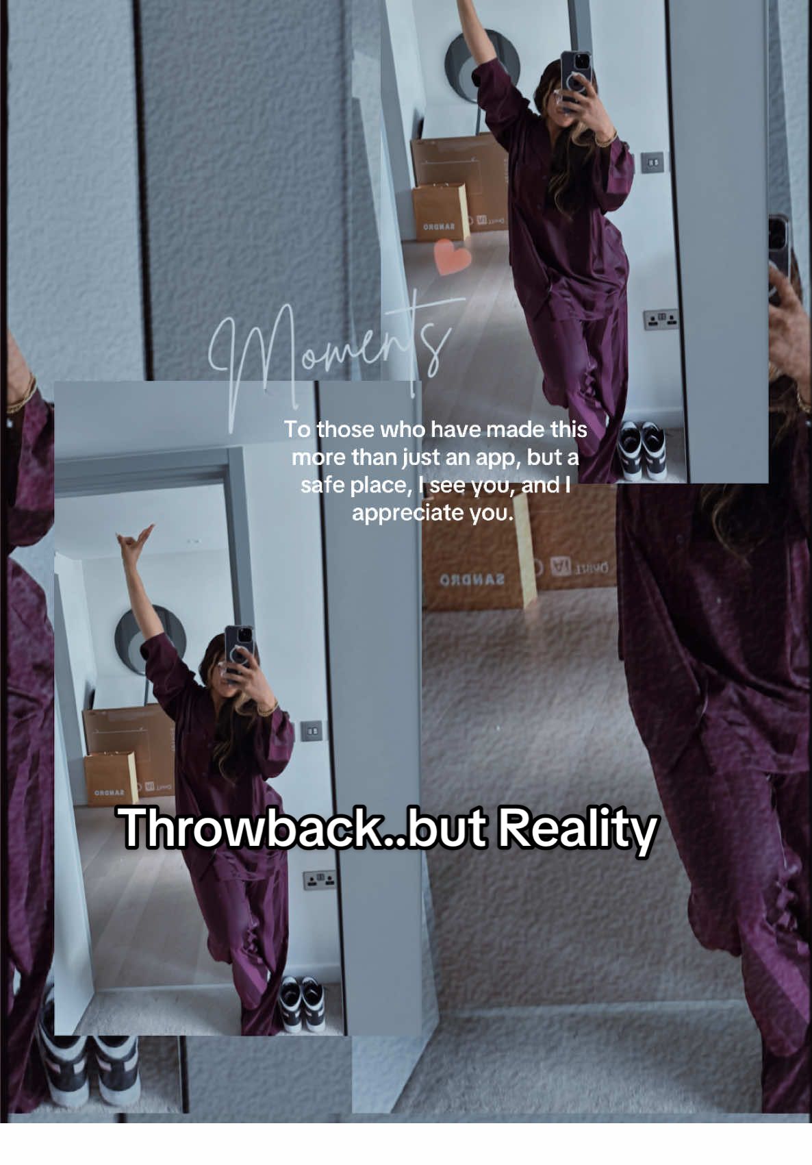 Throwback to when I started this TT journey, my first post was the most uncalculated thing ever. No strategy, no clear direction🙈 Just me showing up. I had no idea what to do with my audience or timeline, but I knew one thing for sure: I’d figure it out. And at the heart of it all, my first goal was to create genuine connections. Fast forward to today, this isn’t just a Tbt; this is my reality. I am  genuinely grateful for the amazing people I’ve met along the way. Some of us don’t talk every day, but when we do, it’s always a perfect fit. Others? We speak every second, and I wouldn’t trade that for anything💖 So, shoutout to every single connection I’ve made here. Thank you for giving this journey a chance, for being part of it, and for making this space what it is. I may not show up all the time, but there’s no doubt😉you’ll always have your plus one (Me of course).  And to those who have made this more than just an app, but a safe place📍I see you, and I appreciate you. ❤️🤍🫂 #grateful #safeplace #connection #shazofbrum #appreciationpost 