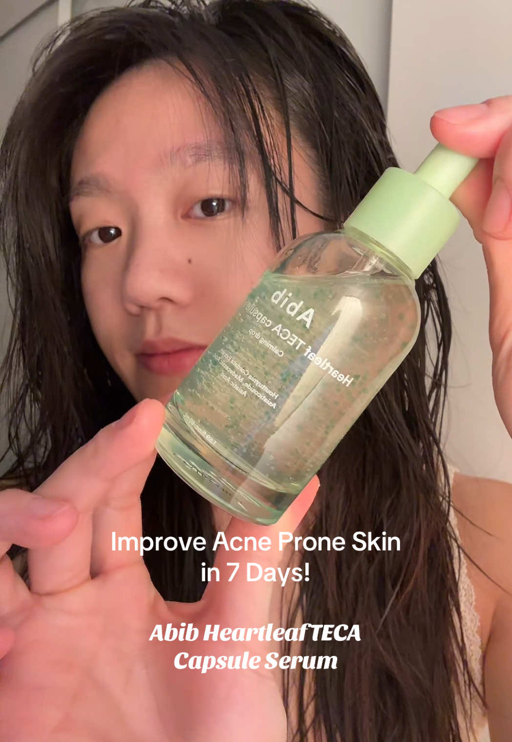 Can you see my skin’s improvement in 7 days??😋 @Abib Cosmetics #abibcapsuleserum #essence #ampoule #acneserum #noncomedogenic #acneproneskin #acnescar #redness #blemish #pimple #heartleaf #teca #acnetreatment #kbeauty #koreanskincare #acnejourney #fyp#creatorsearchinsights 