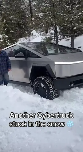Another Cybertruck stuck in the snow. #elonmusk 