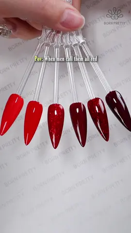 What do you call these colors? 🤭❤️❤️❤️ Using #bornpretty ❤️6 Colors Berry Wine Series Gel Polish Set (59804) Visit bornpretty.com and search the product id to find more colors🥰 #nailart #allshinonme #nailsdesign #gelnails #naillover #nailsalon #nails2inspire #nailartist #rednails #colorswatch #nailgel #colorgel #nailsathome #fypシ゚ 