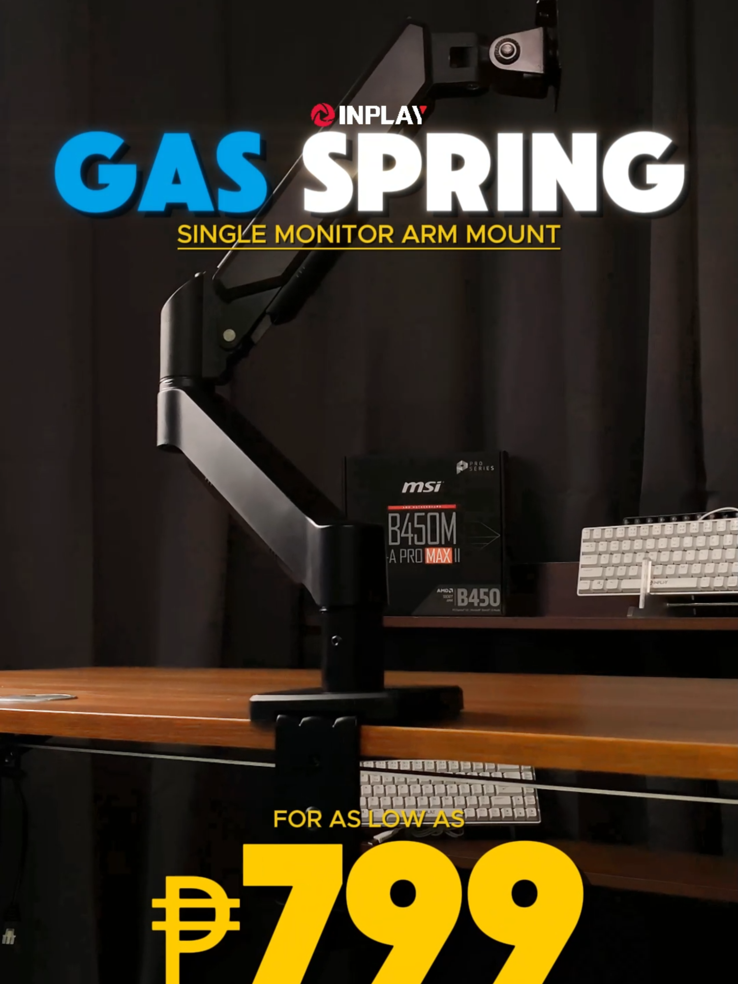 ✨ Upgrade your setup with the Inplay KMT1 Gas Spring Monitor Mount! 🚀 ✅ Flexible & smooth adjustments ✅ Space-saving & ergonomic design ✅ Fits most monitors (13”-32”) ✅ Sturdy & easy to install Tamang clean desk aesthetic at better posture for work & gaming! 🎮👨‍💻 #aesthetic #PC #edit #PUBG #PCGaming #TechTalk #Gaming #tafn