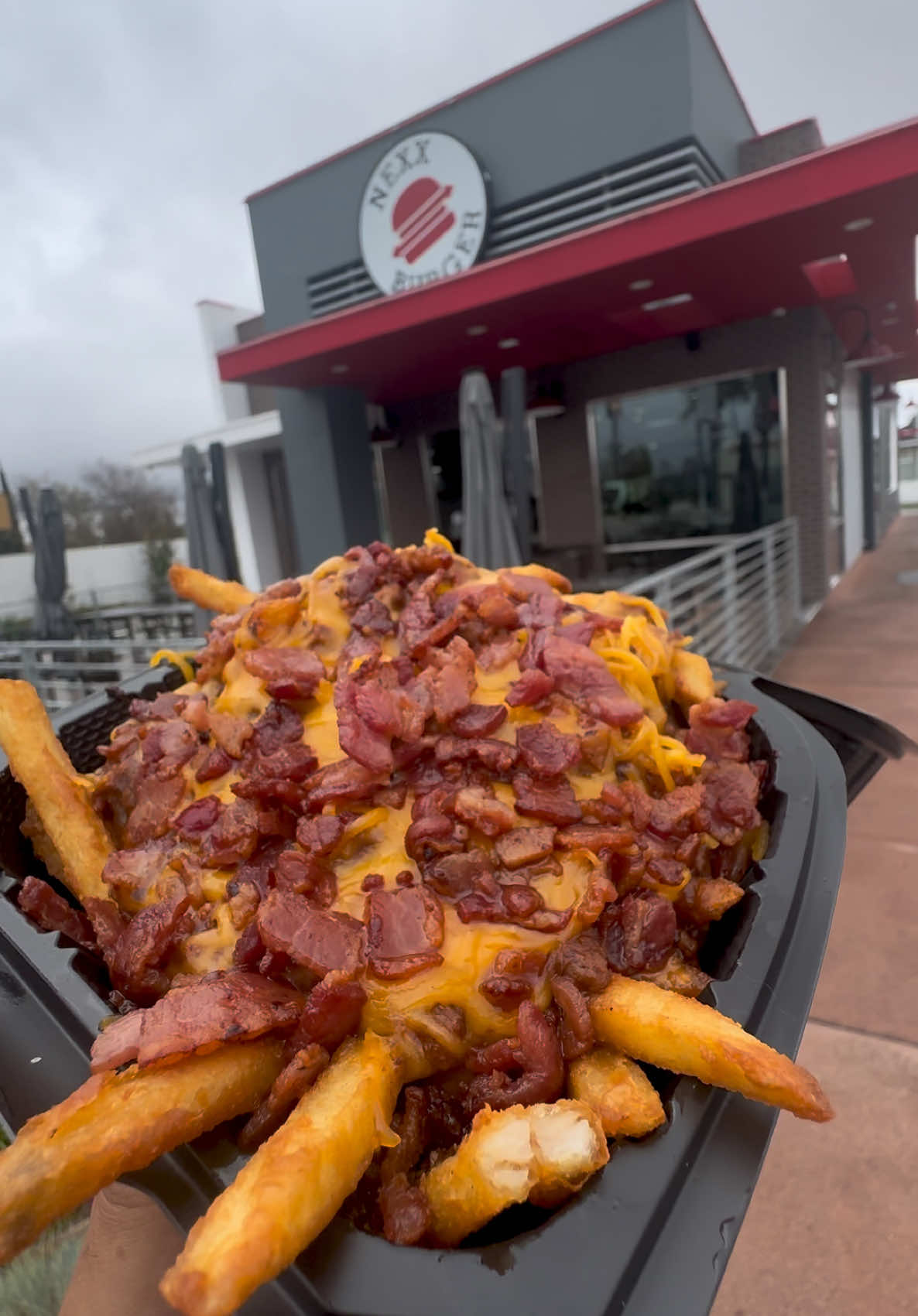 Chilicheese fries with bacon  #chilicheese #fries #cheese #bacon #orange #downey #orangecounty #la 