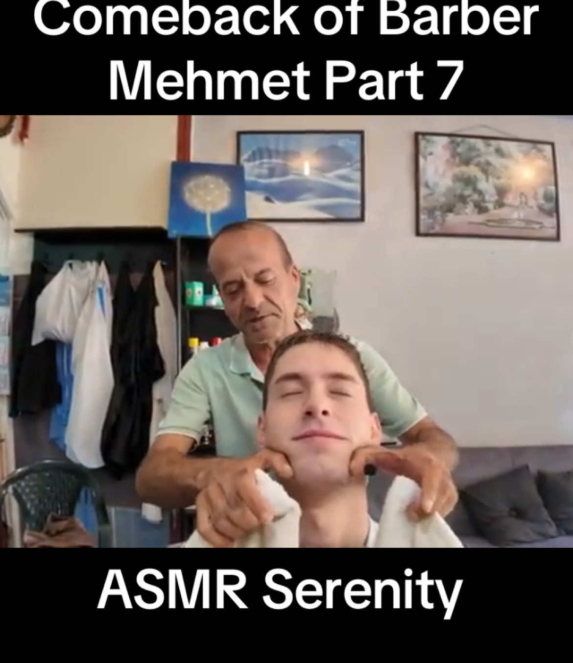 Hot towel treatment #unintentionalasmr #asmr #barber #treatment #hottowel #calm #relaxing #turkish #turkishbarber 