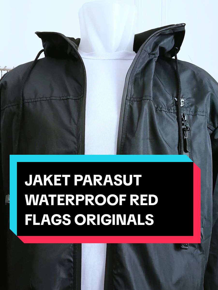 Jaket Parasut Waterproof Red Flag Original, cocok untuk pria dan wanita! Desain unisex yang stylish, ringan, dan tahan air, bikin kamu tetap nyaman saat beraktivitas outdoor. Jaket ini juga mudah dilipat, pas banget untuk dibawa traveling. Gaya keren, praktis, dan selalu siap di segala kondisi! Dapatkan sekarang dan tunjukkan gaya outdoor terbaikmu. #jaketunisex  #jaketwaterproof  #redflag #outdoorstyle  #fashionpriawanita #jaketantiair # #JaketAntiAir #cuantanpabatas 