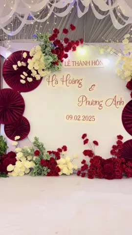 Backroug cưới tone đỏ ❤️##decorthachthat #decorsontay #guongcheckintieccuoi #trangtricuoihoi 