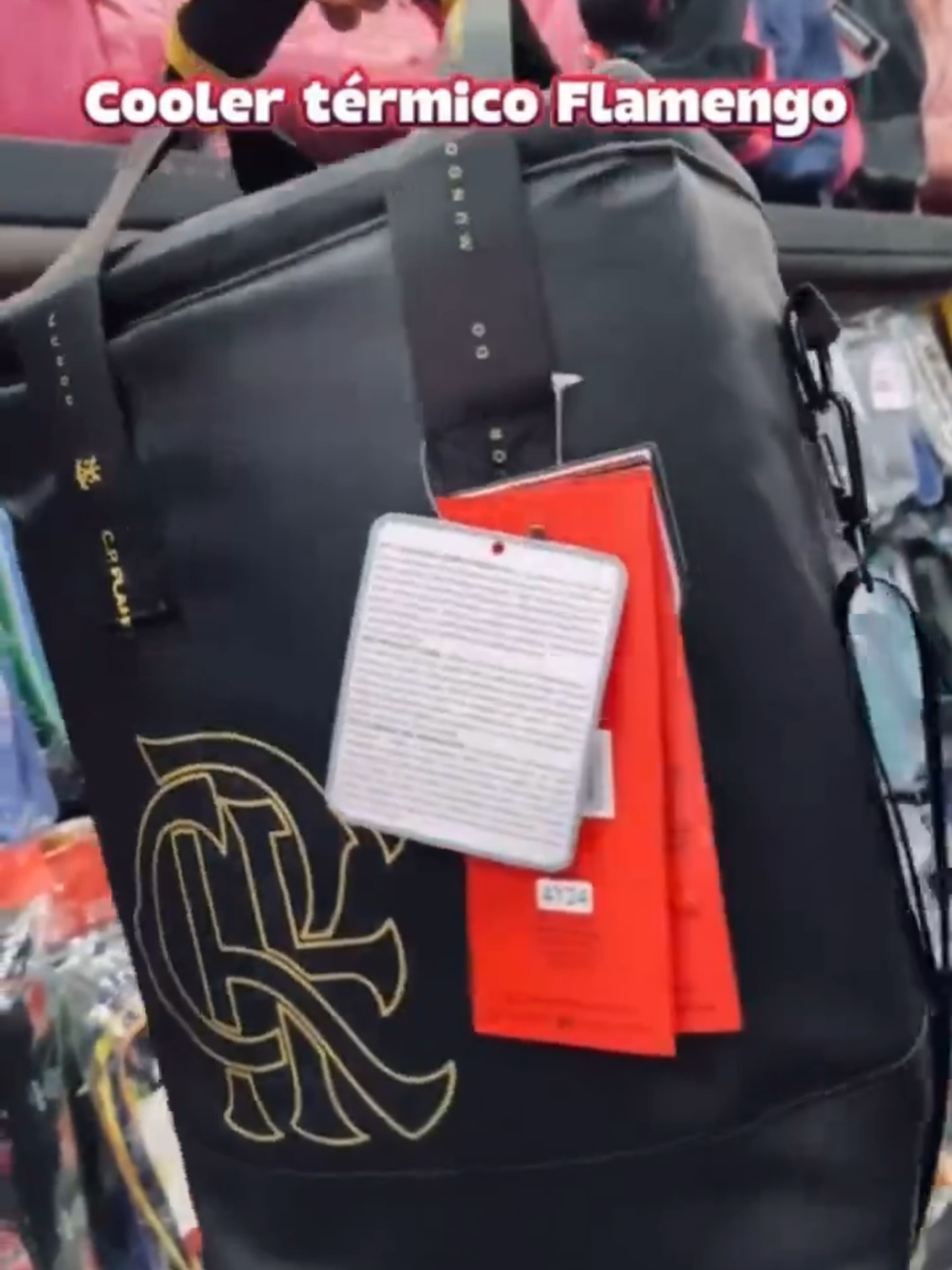 Bolsa Mochila Cooler Flamengo Modelo Oficial com emborrachado e abridor
