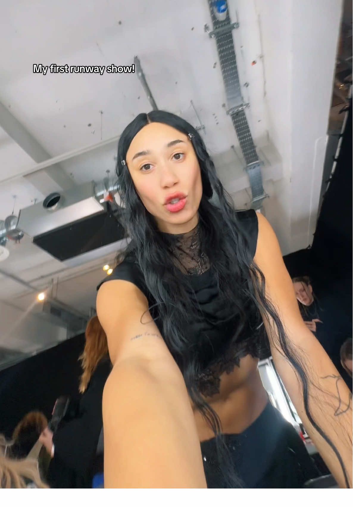 Walking my first runway show today at London Fashion Week! 😭 SO INSANE omg @DI PETSA 