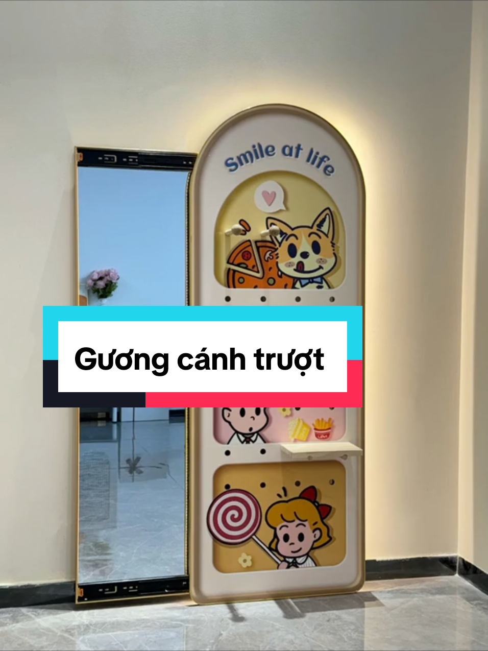 Gương cánh trượt đèn led  Gương treo tường xinh  #guongdenled #guongcanhtruot #gương #guongtreotuong #decor #trangtri #decorphong #unboxing #xuhuong #cute #chill #dotienich 