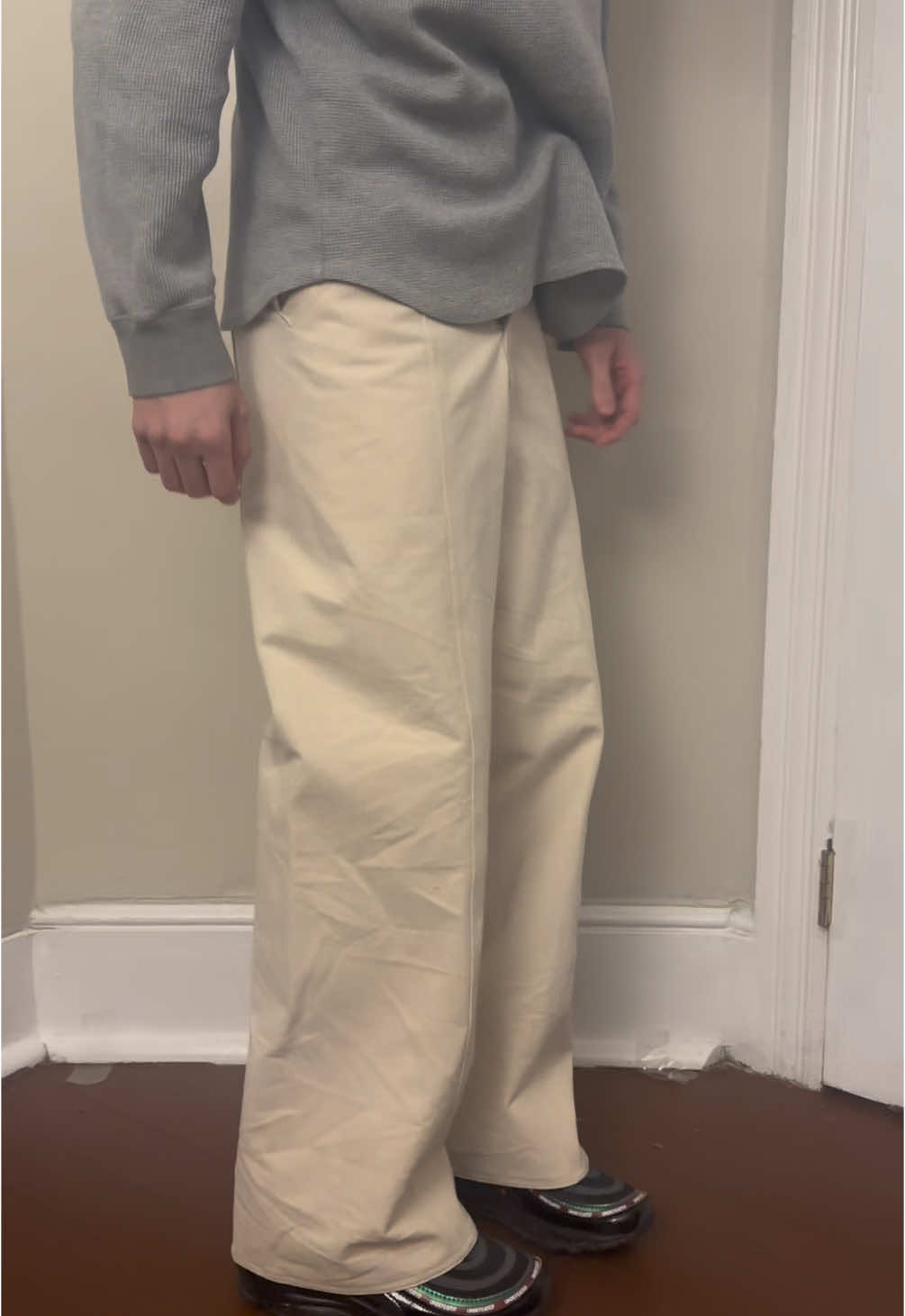 cotton canvas front seam pants 🧠 dying soon #clothing #fashion #upcycling #denim #clothingbrand 