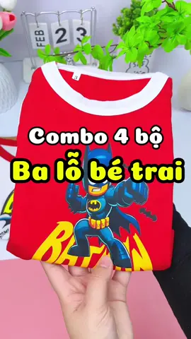 Bộ ba lỗ bé trai in hình siêu nhân bé nào cũng thích #mebimsua #thoitrangtreem #quanaotreem #bobalobetrai #combo4bobalobetrai 