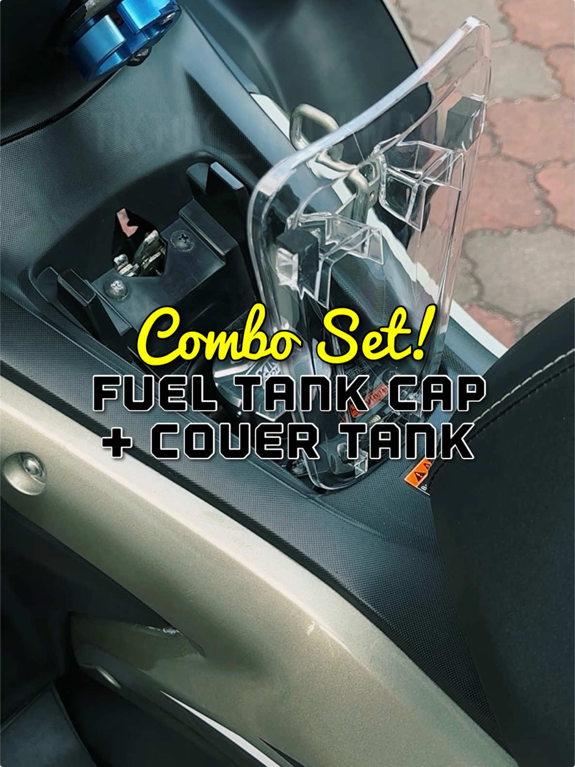 Combo Set Yamaha NVX V2! 🔴 Fuel Tank Cap Alloy + Cover Tank Transparent #fyp #review #nvxv2 #accessories #nvx155malaysia