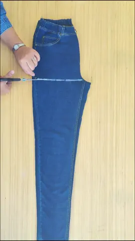 How to DIY a skirt from old jeans in just 5 minutes #jeans #giftideas #stitching #sewingtutorial #skirt 