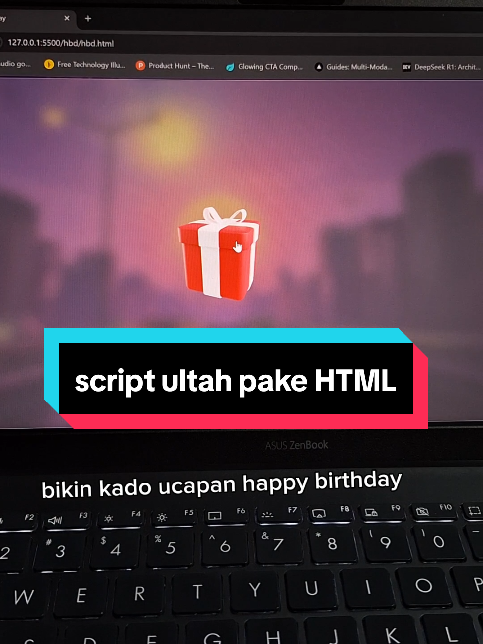 kali ini bikin script ultah pake HTML isinya kata-kata ucapan ulang tahun, animasi yang gemoy, dan backsound yang sweet ✨️ gass, download disini dan kirim ke orang terdekat👇 multiai.id/creations  #htmlbucin  #htmlcss #coding #programmerlife 