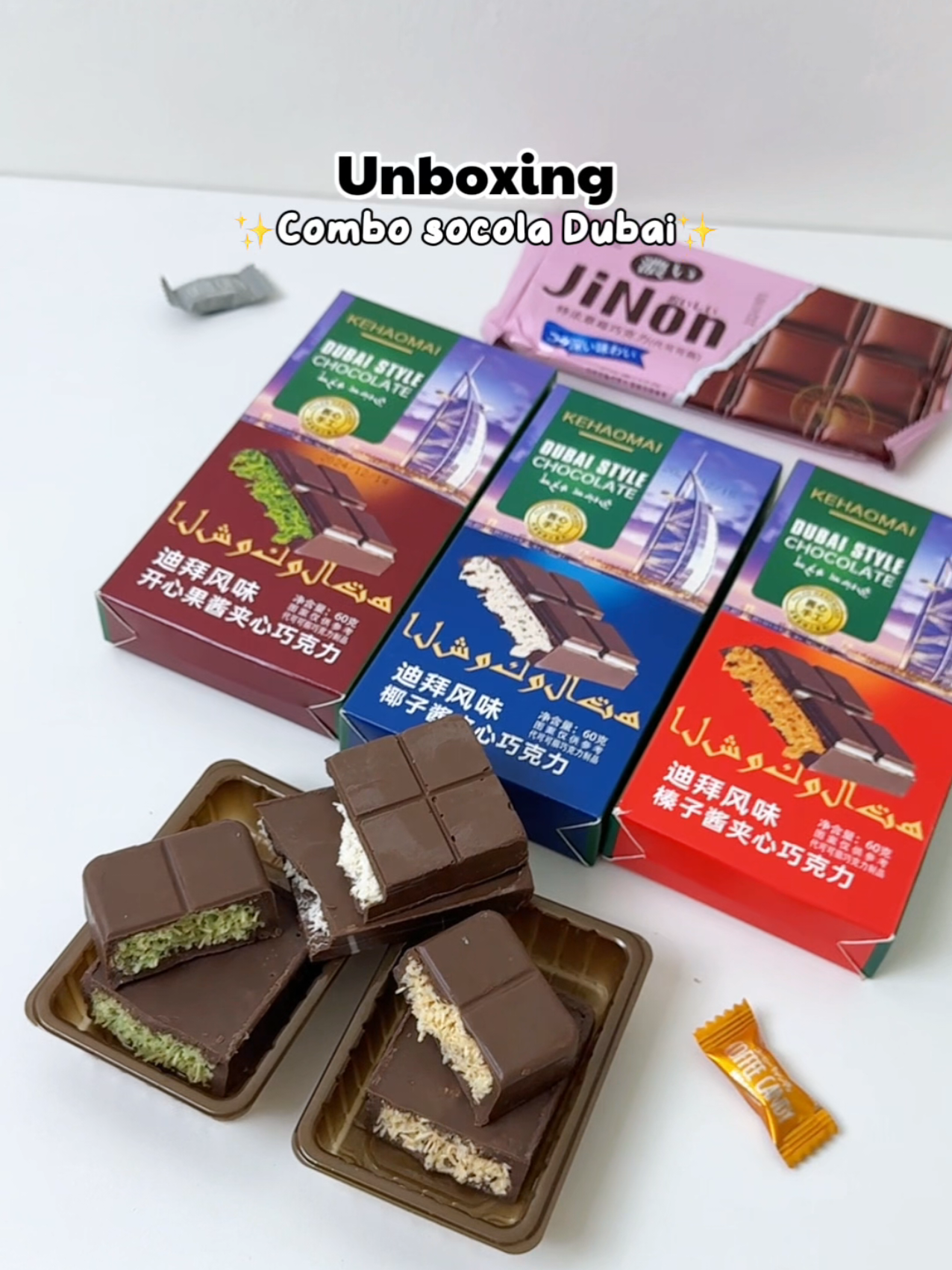 Cùng mình thử chocolate Dubai 3 vị này nhaa 🤤🤤 #unboxing #review #doanvat #chocolate #chocolatedubai 