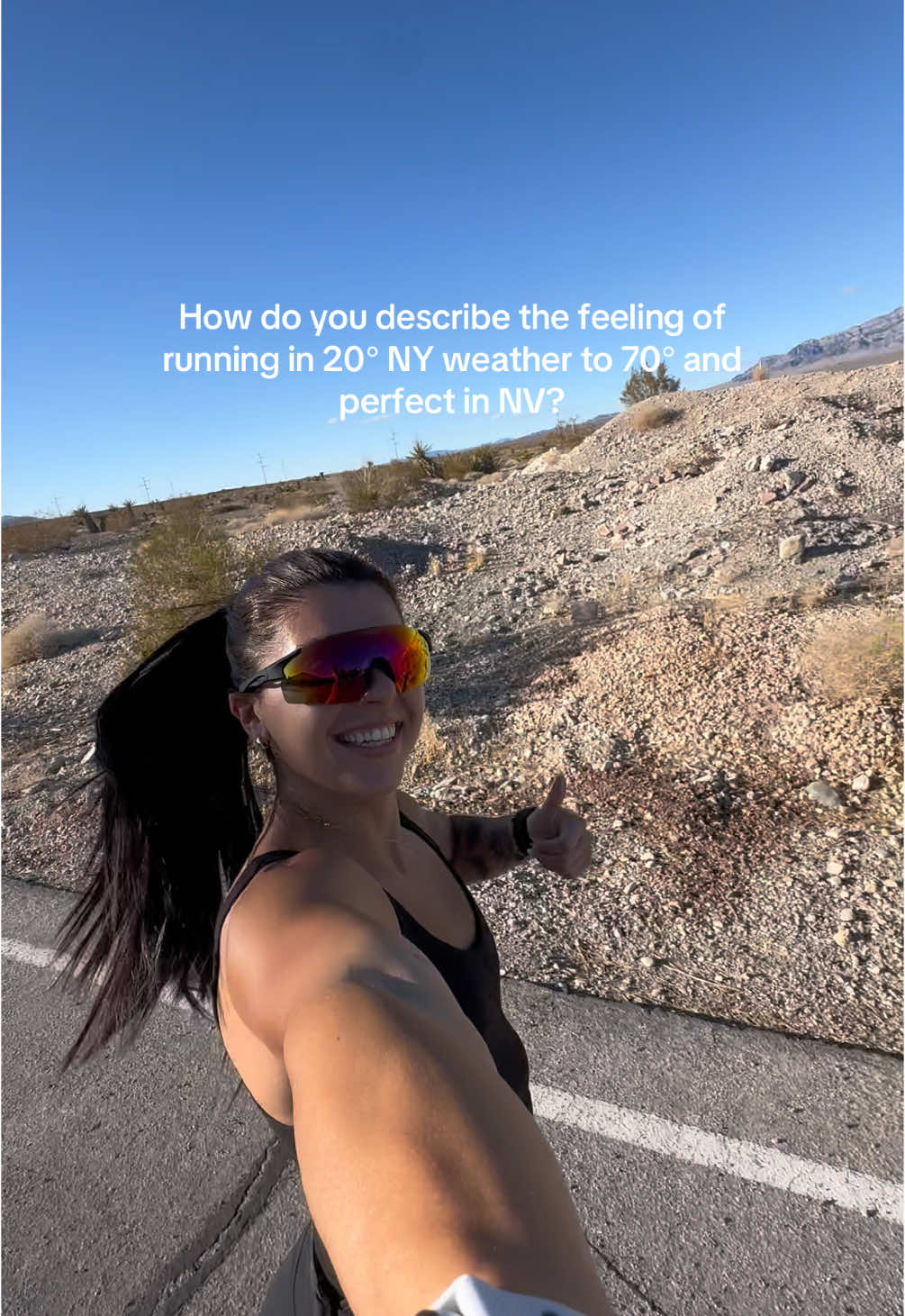 Turns out all I needed was a little sunshine 🤩 #fyp #vacationrun #vegas #Running #halfmarathon #lasvegas #travel #hybridathlete 