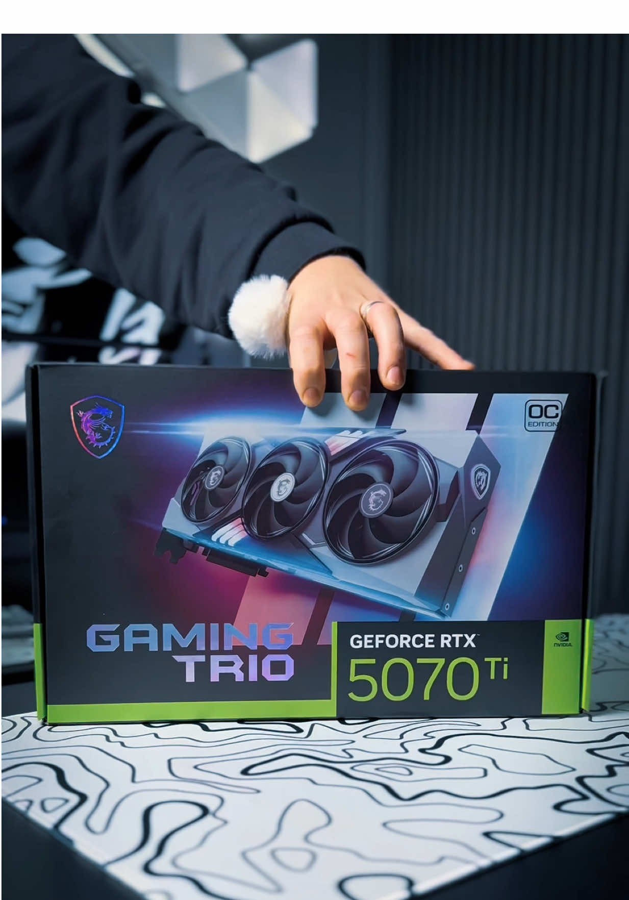Best looking GPU in the 5070 Ti lineup? 😮‍💨 MSI GeForce RTX 5070 Ti 16G GAMING TRIO OC PLUS #5070ti #msi #techtok #desksetup #pcsetup #custompc 