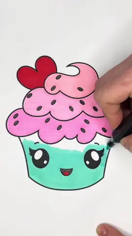 Coloring Cute Cupcake  #relaxingvideos #cupcake #satisfyingcoloring #asmrsounds #asmrsounds #colourwithme #colourtherepy #coloring #asmr 