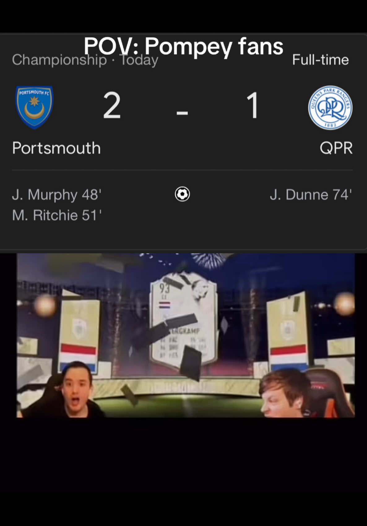 2-1🤩🤩 #porsmouth #pompey #bluearmy💙💙💙 #championship #football #fc25 #mentality #2025 #life #viral #fyp @Portsmouth FC 