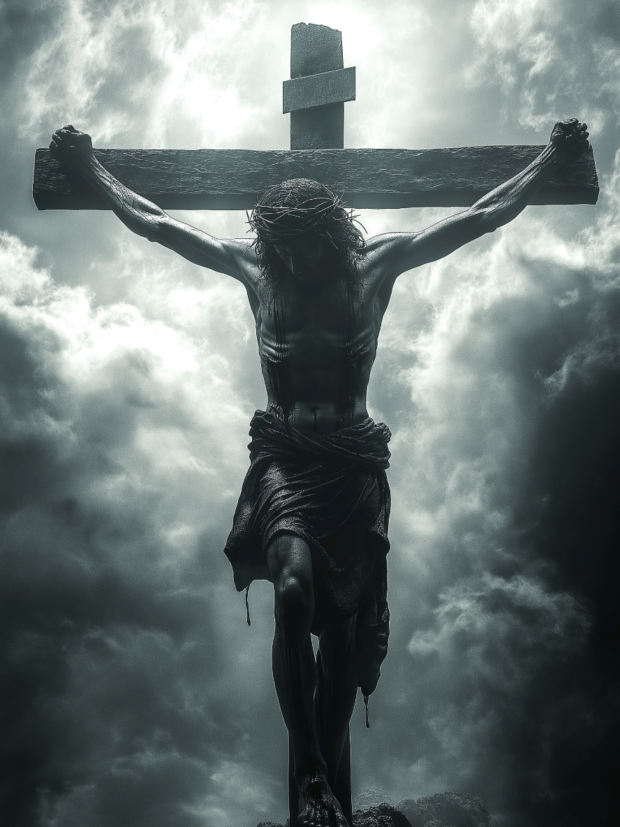 Jesus, em sua entrega e sacrifício, por todos nós. Jesus, in His surrender and sacrifice, for all of us. #SacrifícioDivino #AmorIncondicional #CaminhoDaSalvação #DivineSacrifice #UnconditionalLove #PathToSalvation #wallpaper 