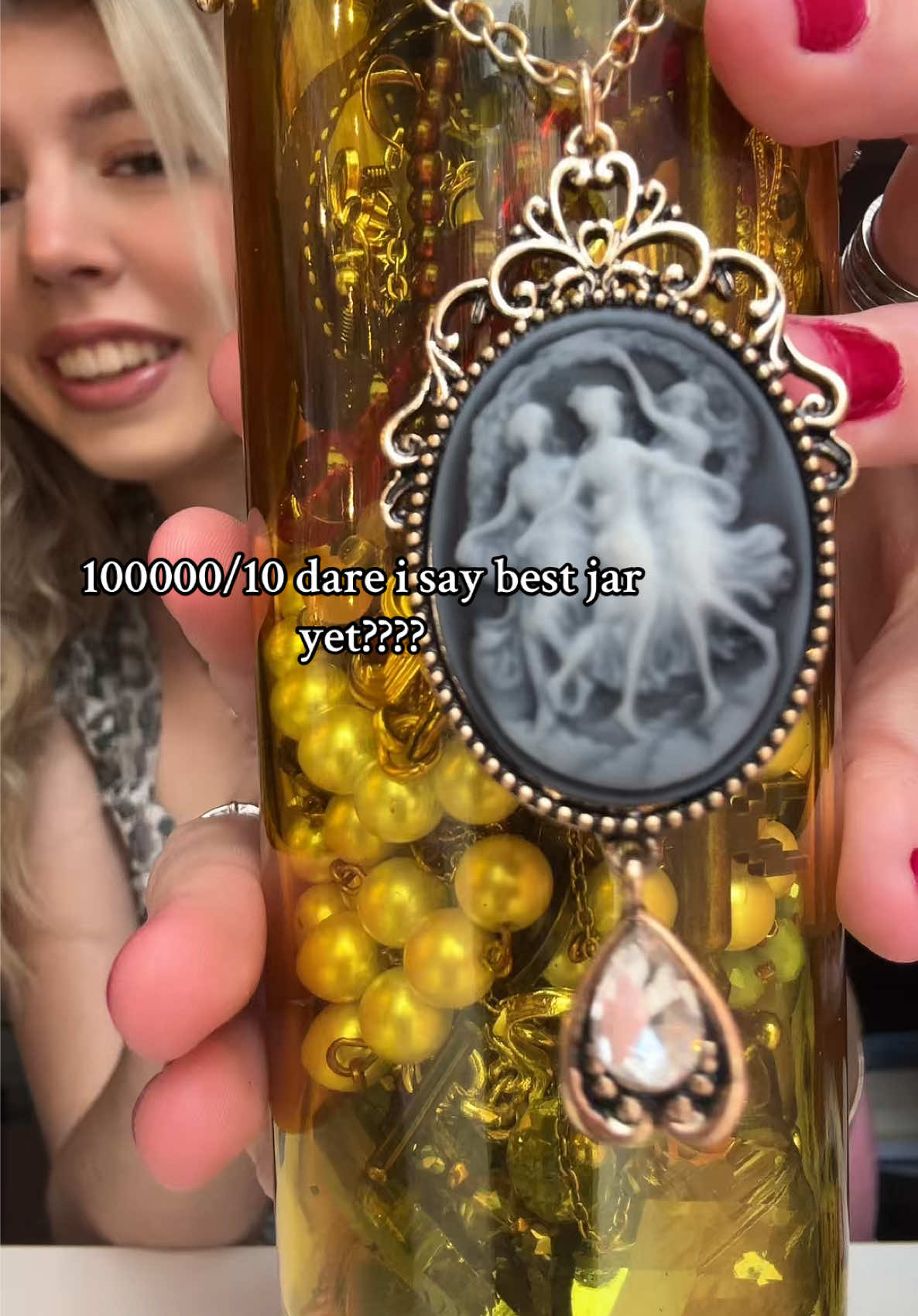 absolutely unreal… and the BRACELET??? 😍 jar is from @Kendall and her jewelry account is @mysteryjewleryjarsforyou 🧚🏻#mysteryjewelry #jewelrygirl #jewelryjar #fyp #mysterybag #depop #imjustagirl #vintage 