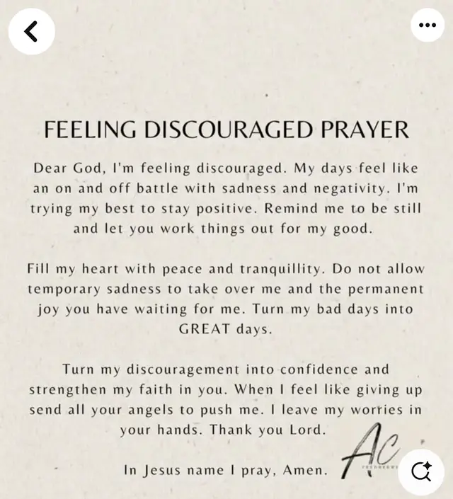 “Good night, friends. As we drift off to sleep, I want to acknowledge something real... Feeling discouraged is a heavy burden to carry. It's like carrying a weight that you can't shake off, no matter how hard you try. It's the voice in your head that says 'you're not good enough', 'you'll never make it', 'you're just not worthy'. It's the feeling of being stuck, like you're running on a treadmill but getting nowhere. But here's the thing: you are not alone. We all feel discouraged sometimes. We all doubt ourselves, our abilities, and our worth. But I want you to know that you are enough. Just as you are, in this moment, you are enough. Your worth is not defined by your accomplishments, your possessions, or your relationships. Your worth is defined by your existence. So, as you lay your head to rest tonight, remember that tomorrow is a new day. A new chance to start again, to try again, and to rise above the doubts and fears that hold you back. You got this, friend. You are strong, you are capable, and you are worthy of love, care, and compassion. Good night, and sweet dreams. May tomorrow bring new hope, new joy, and a fresh perspective. #prayertime #prayer #godiswithyou #tomorrowisanewday #foryoupage 