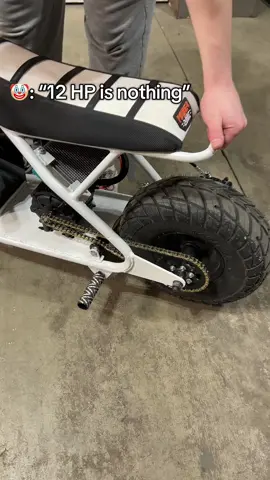 And more torque than a fully built 212 #minibike #built #stretched #motovox #megamoto #welding #billet #72v #predator212 #surron #electric #talaria #exhaust