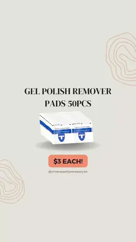 Gel Polish Remover Pads 50pcs - INSTOCK! $3 for 50pcs! Effortless removal, flawless results. Get this gel polish remover pads for a quick and gentle clean! FREE DELIVERY NATIONWIDE for purchases of $30 and above from us. Message us at +673 8623969 to get yours now! ✉