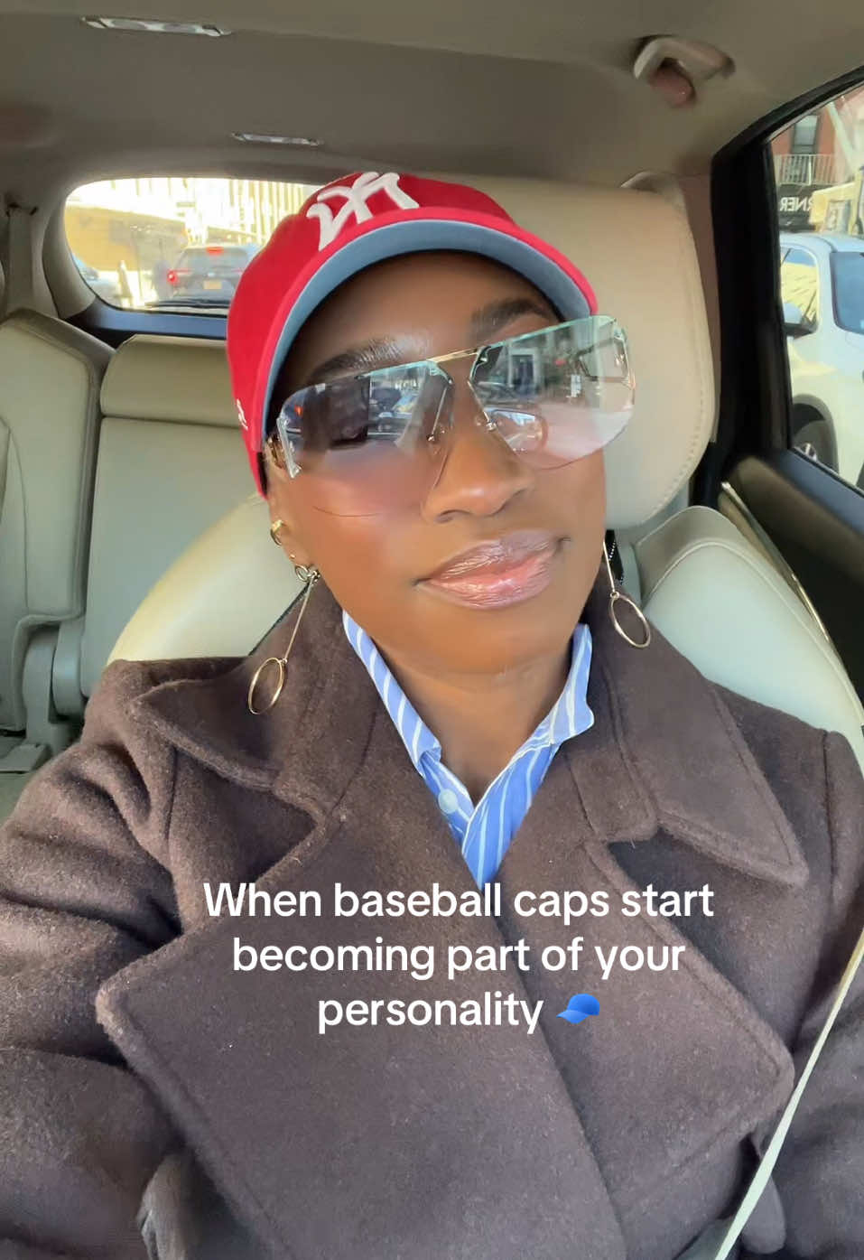This is my personality now. ❤️#baseballcaps #baseballcapstyle #newyorkyankees #redbaseballcap #outfitinspo2025 #fashionstyleideas #popsofcolor #popofred 